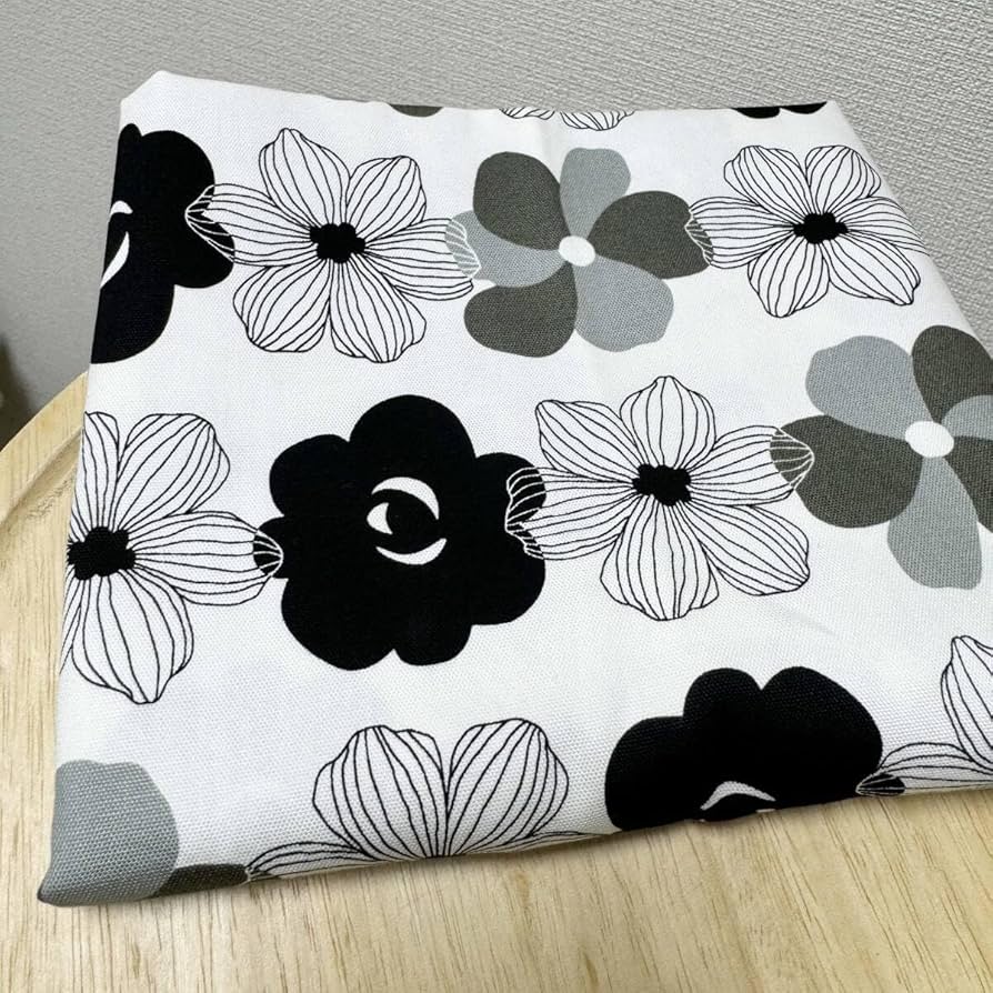 Amazon.co.jp: ならんだ花柄オックス生地はぎれモノトーン布